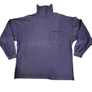 Vintage GAP Navy Blue Turtleneck Sweater Mens Medium Made USA